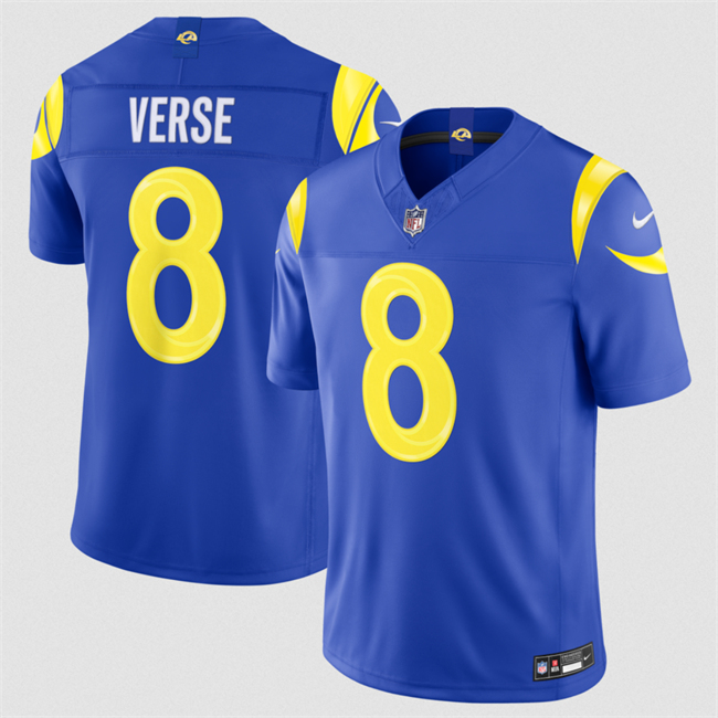 Men's Los Angeles Rams #8 Jared Verse Royal 2026 F.U.S.E. Vapor Limited Stitched Football Jersey
